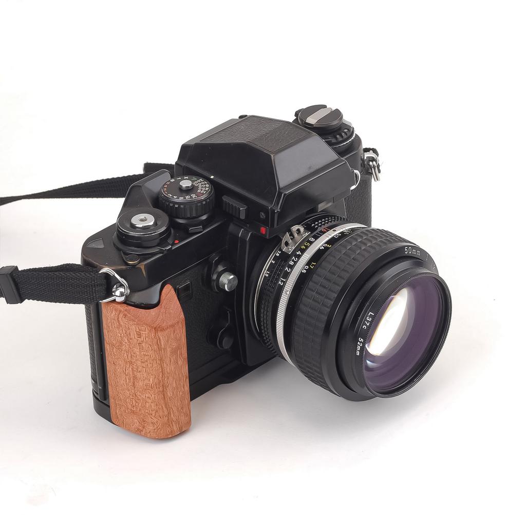 Handgrip L Shape Grip Quick Release Plate Hot Shoe Cover Wood Grip Tripod Mount Replacement for F3 F3HP F3T.F3AF