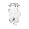 Glass Juice Jar With Tap Drink Dispenser Beverage Spigot Faucet Glass Bottle Kitchen Dining Bar Food Storage Tank
