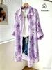 Damen Vintage Paisley Print Revers Hemdkleid Knopf Locker Boho Lässig Strandurlaub