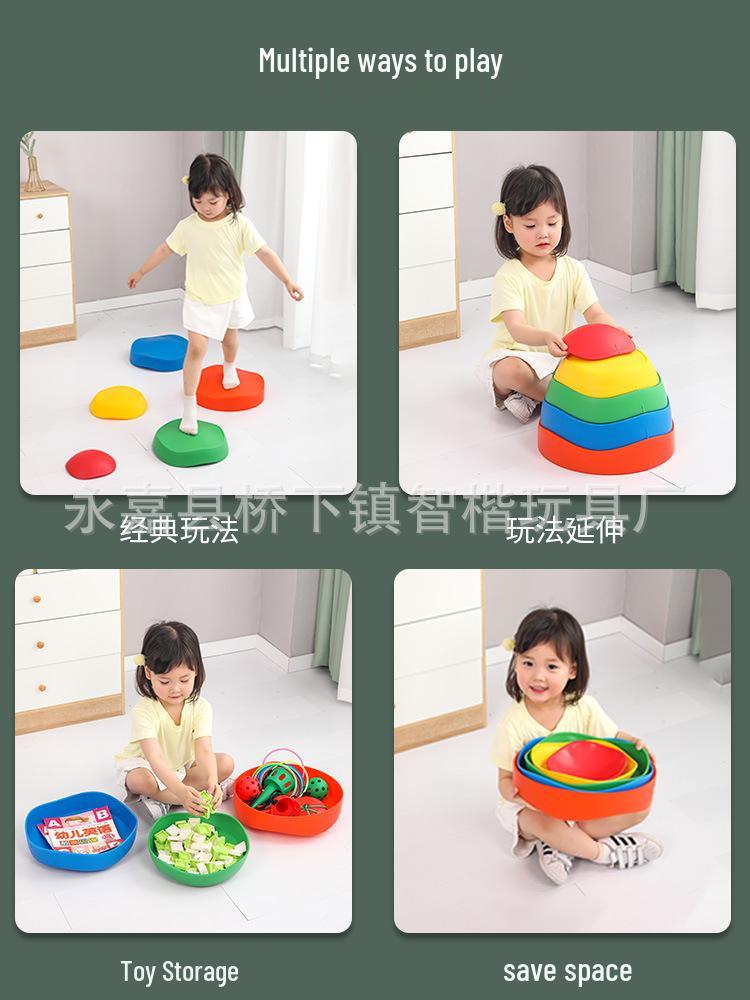 Colorful Sensory Balance Stones: Kindergarten River Crossing & Tactile Training Set