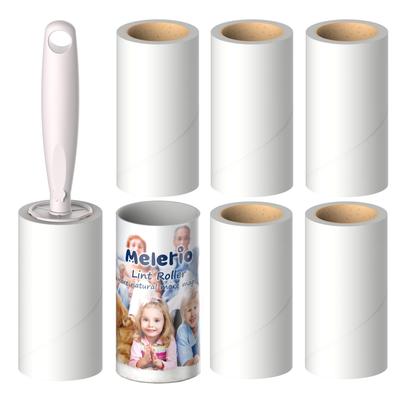 MELERIO Sticky 420 Klebrige Rollen mit 1 Staub Tierhaarentfernungsrolle für Hund und Katze Fusselrolle für Rollenreiniger Reiniger, Blätter/6 Abdeckung, Haare,