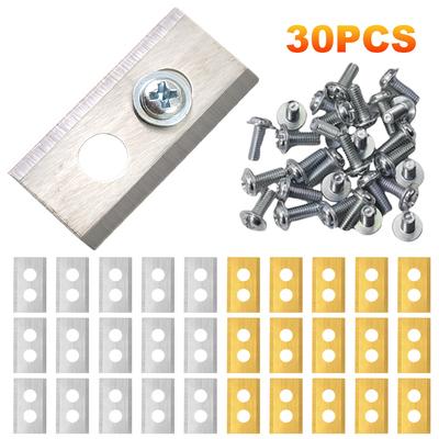 30 stk Gressklipperkniver med Skiver & Skrue Metall Erstatningskniver 0,6 MM Tykkelse Dobbelt Hull Klippekniver Gressklipperutstyr
