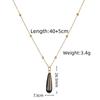 Cross-border Minimalist Niche Water Drop-shaped Natural Stone Pendant Stainless Steel Unisex Necklace Bamboo Chain Popular