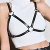 Women'S Black Leather Body Harness Belt, Adjustable Straps, O-Ring Accents, Punk Gothic Style, Fashionable Accessory, Clubwear