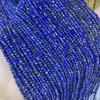 2-4 mm Naturlig Afghanistan Fasetterad Lapis Lazuli Rund Lös Pärla för Handgjord DIY Armband Smycken