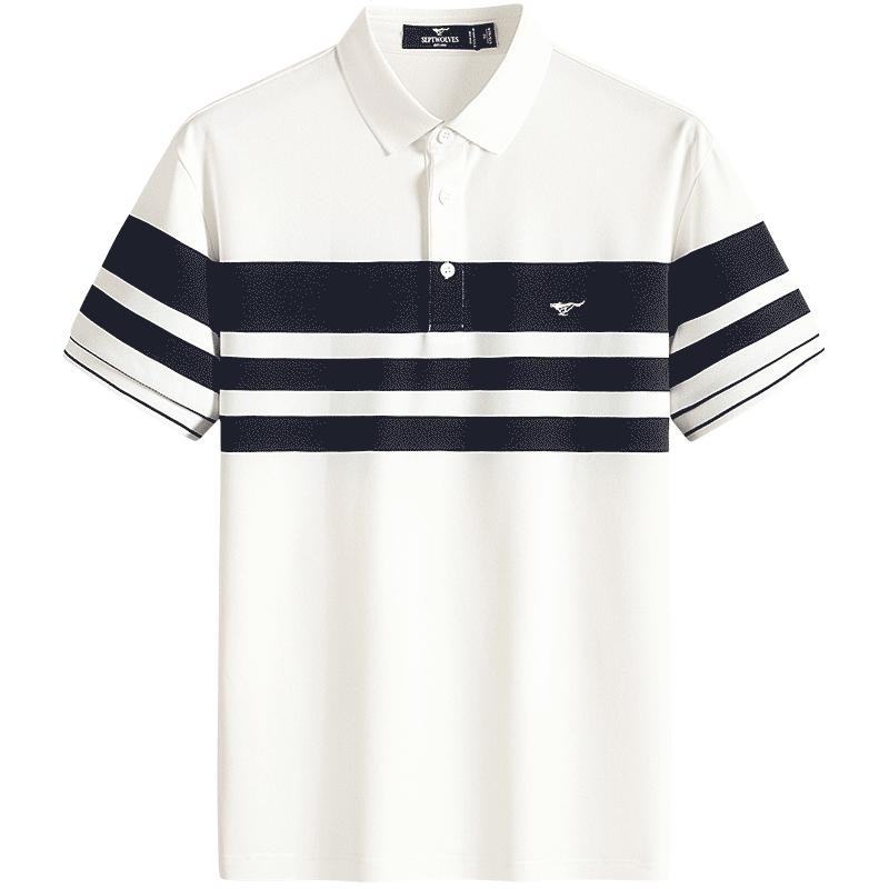 Septwolves Men's 7A Antibacterial Cool Stripe Polo T-Shirt
