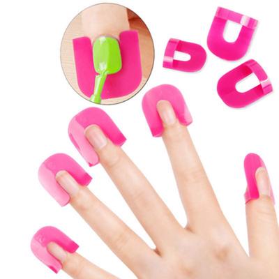 26 buc/set 10 dimensiuni G Curba Forma Scut de lac Protector de unghii Capac pentru degete Autocolante frantuzesti rezistente la varsare Instrumente pentru manichiura Nail Art