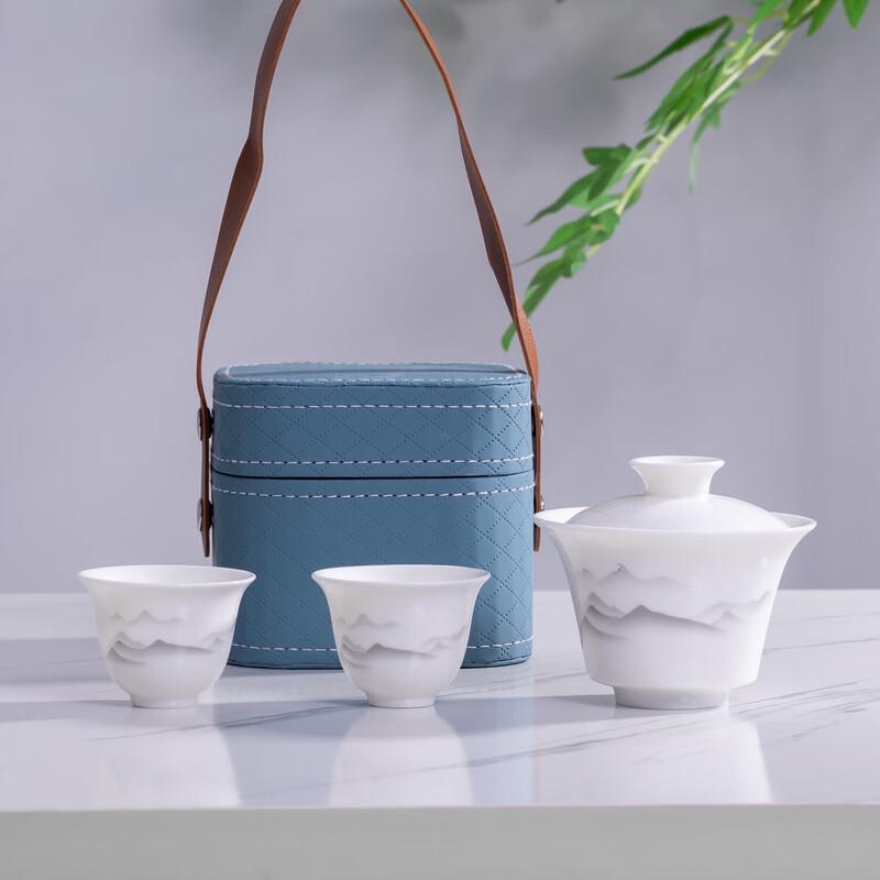 

Chinese Ink Landscape Gaiwan Travel Tea Set