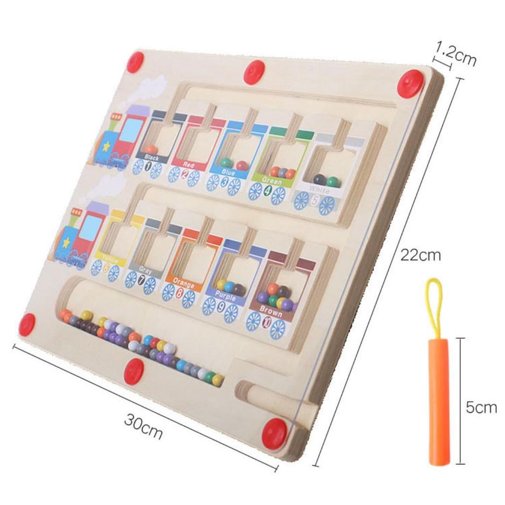 Noanoa Train Counting Board, Pen Training, Educational Montessori Toy for Boys and Girls, Fingertip Training, Wooden Toy, Matching Game, Birthday Gift