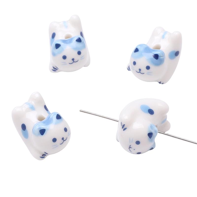 Ceramic Vertical Hole Hand-painted Beads Loose Spacer Charms for DIY Bracelet Necklace Jewelry Making Accessories