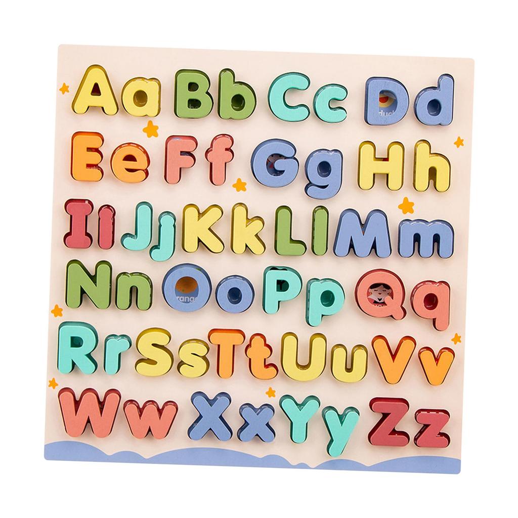 Children Wooden Abc Puzzle Montessori Education Toy Preschool Game Upper Case and Lower Letters