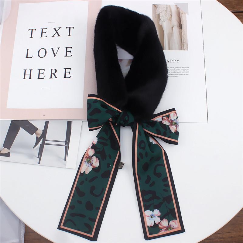 

Fur Scarf 2024 New Leopard Print Scarf Women Winter Scarf Luxury Brand Skinny Silk Scarf Female Neckerchief Scarves & Wraps