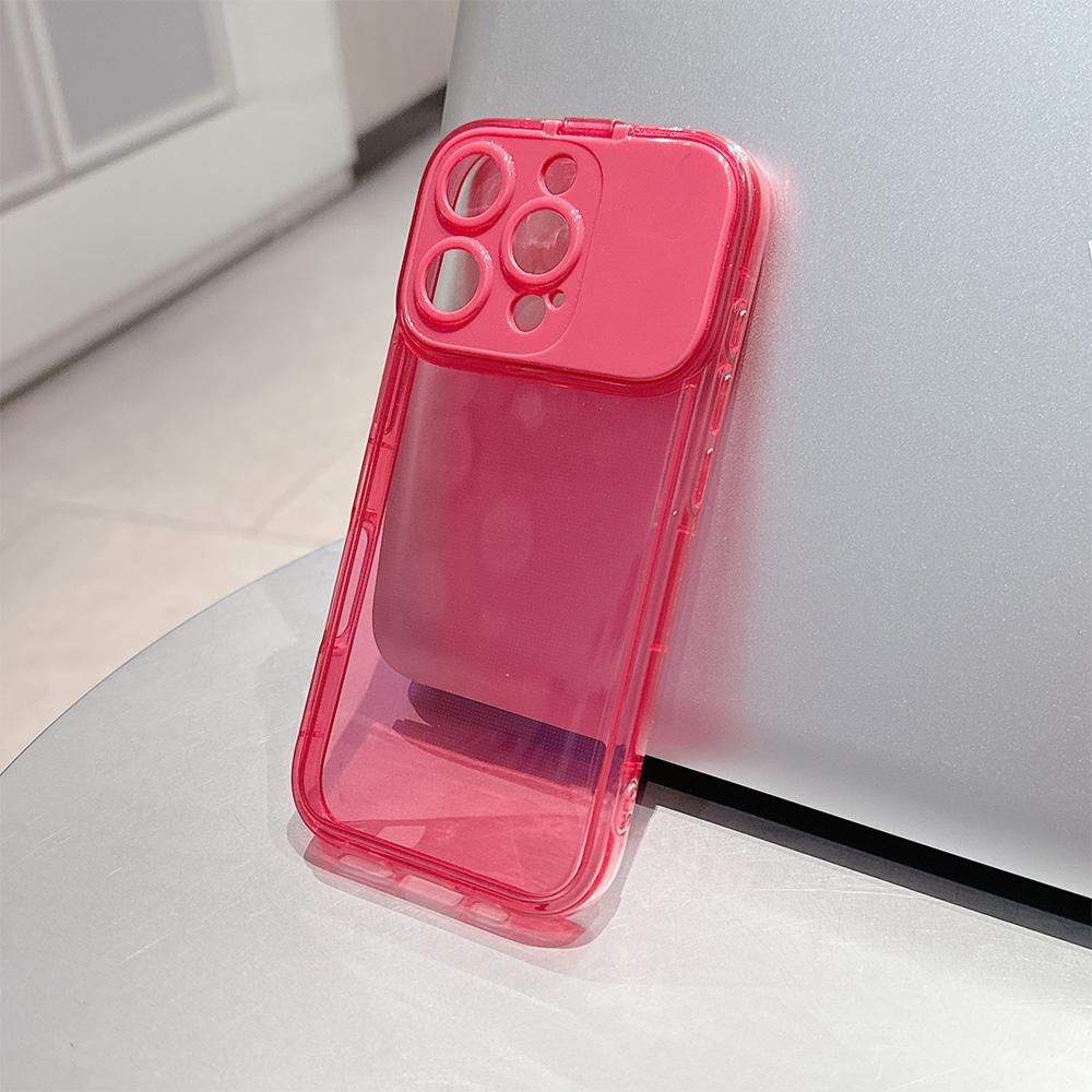 Candy Color Mirror Stand Holder Transparent Phone Case For iPhone 7 8 11 12 13 14 15 16 Plus Pro X XS XR Max
