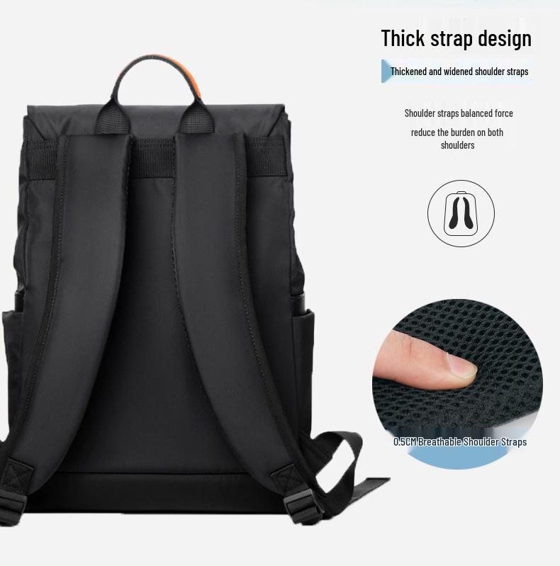 Men's Trendy Casual Travel Backpack - Solid Color, Cool Design, Business & Computer Bag