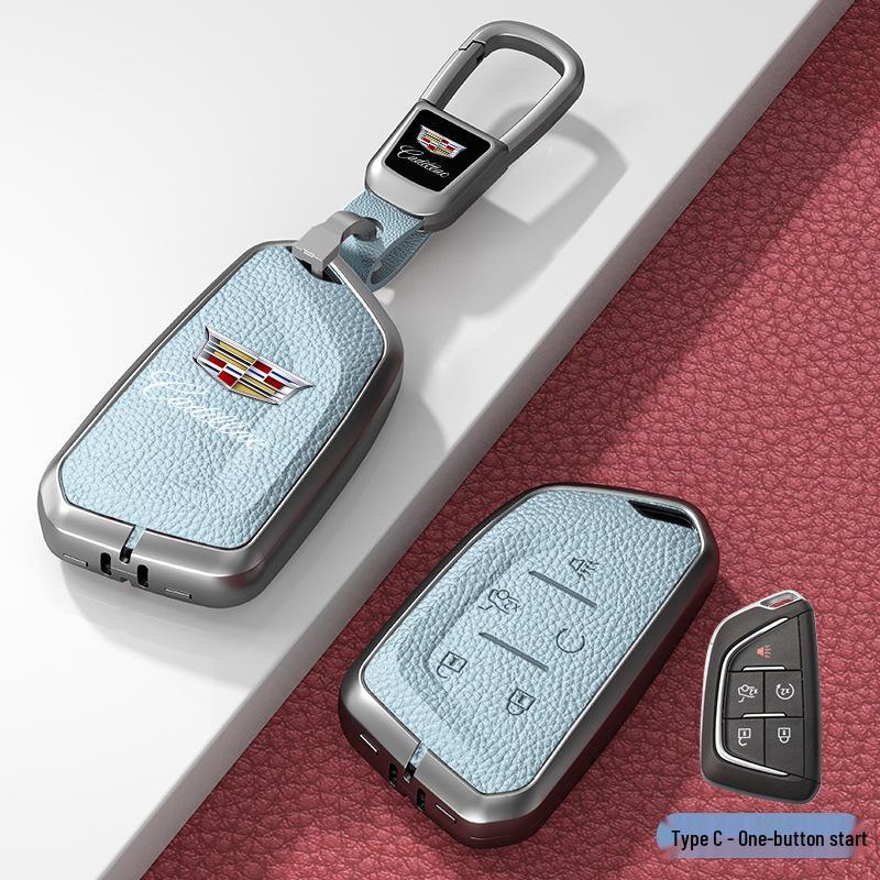 Lädernyckelskydd för Cadillac XT5/CT6/XT4/XTS och ATSL – Unisexdesign med spänne