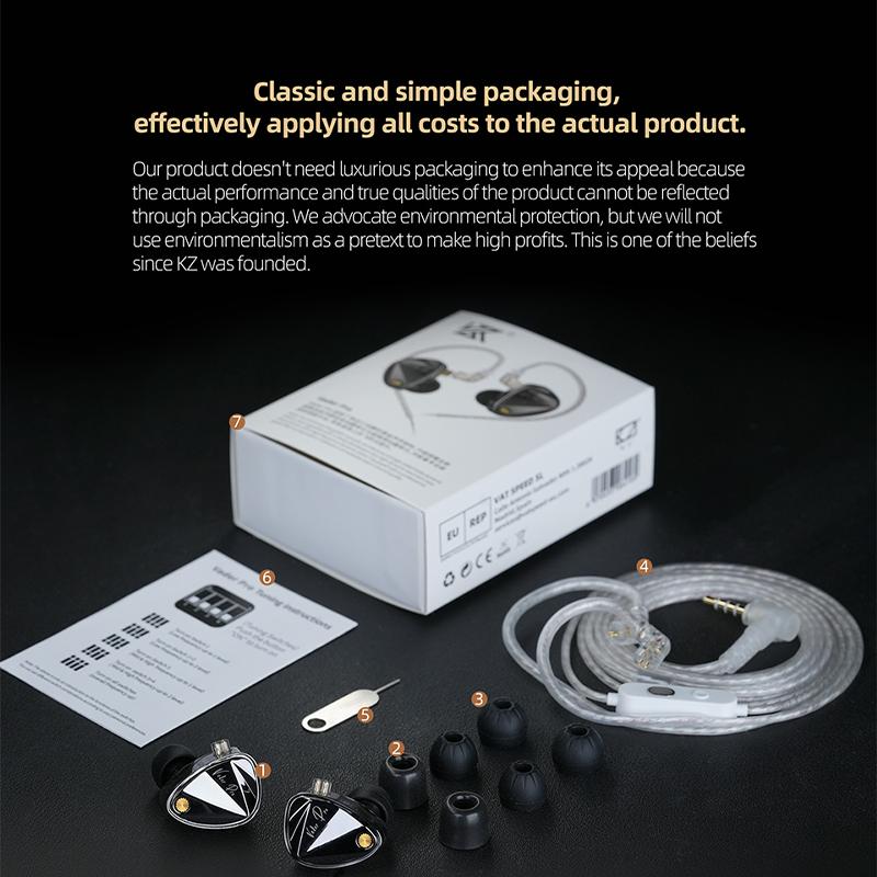 Kz Vader Pro In Ear Monitor Hifi Headphone Truly Balanced High-end 6-driver Dynamic Iem Headphone Adjustment Switch Headphone