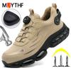 Rotating Button Work Safety Shoes For Men Boots Steel Toe Shoes Work Sneakers Indestructible Shoes Security Boots Male