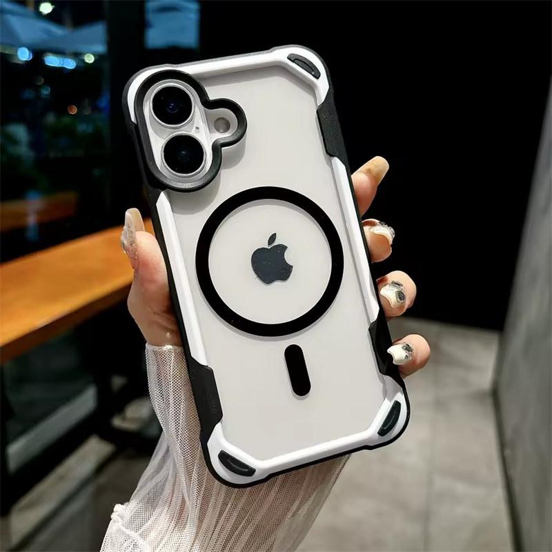 For Magsafe Magnetic Shockproof Armor Case For iPhone 16 15 14 13 12 11 Pro Max Plus Transparent Hard Hybrid Bumper Back Cover