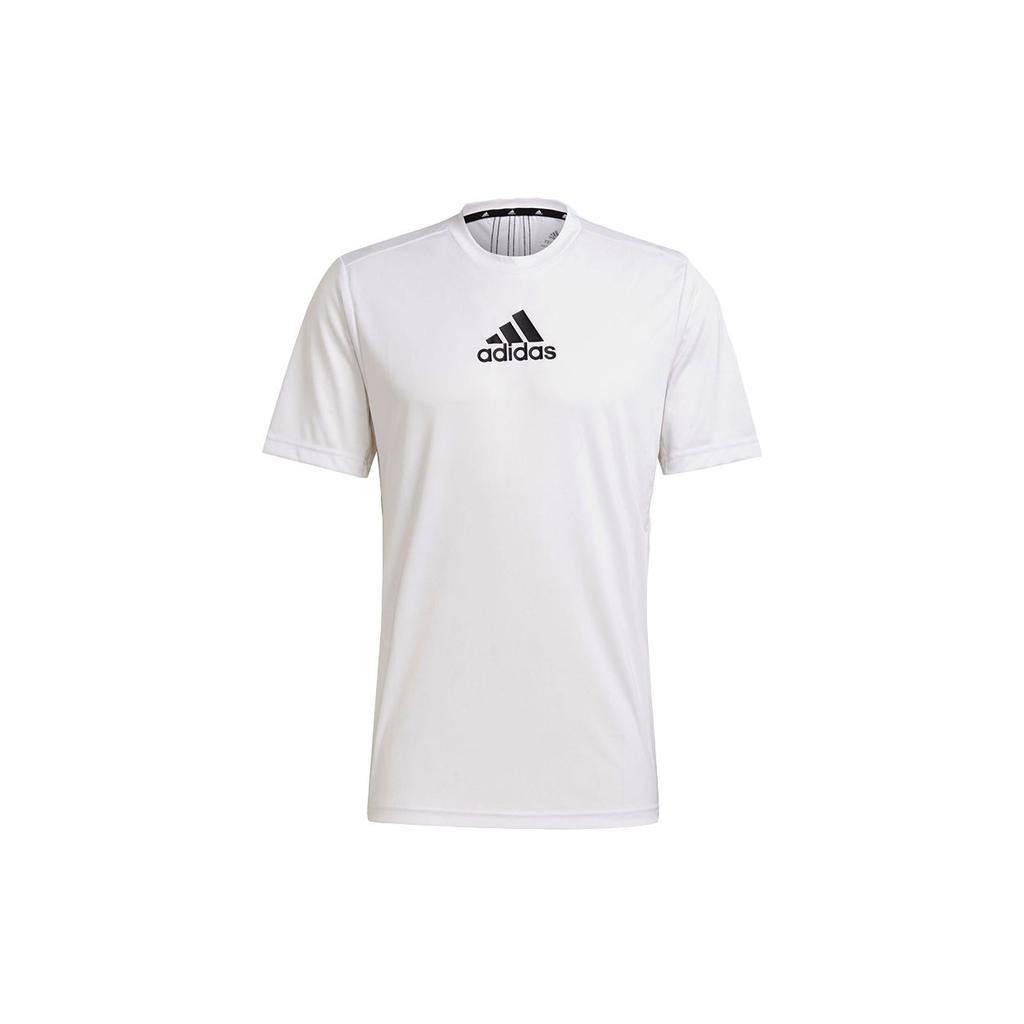 Adidas Logo Print Training Sports Crew Neck Short Sleeve T-Shirt Men Tops White GM2135