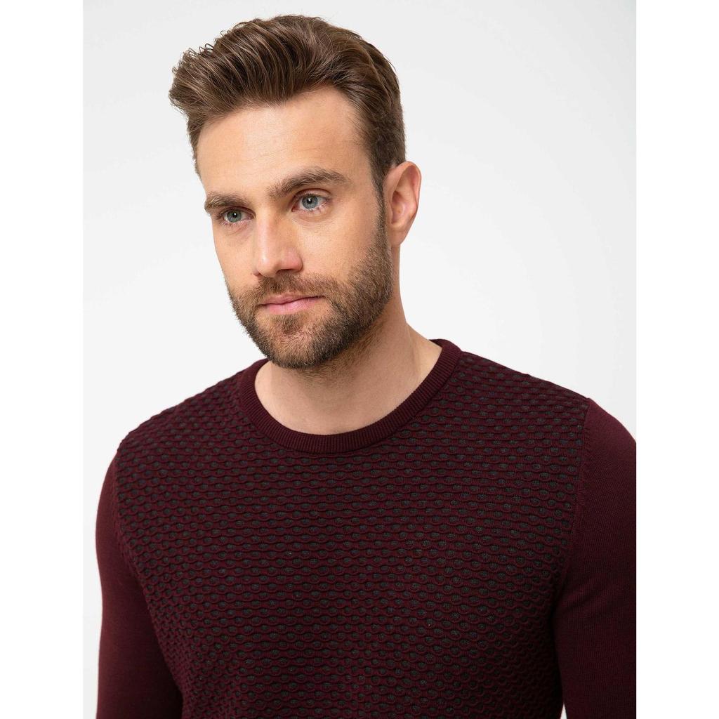 Pierre Cardin Suéter de punto rojo de corte slim Claret 50209921-VR014  comprar a buen precio — entrega gratuita, reseñas reales con fotos — Joom
