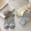 Summer Lightweight Ankle-length Ballet-style Mesh Open-weave Earflap Pile Socks, Sweet Socks Made of Pure Cotton