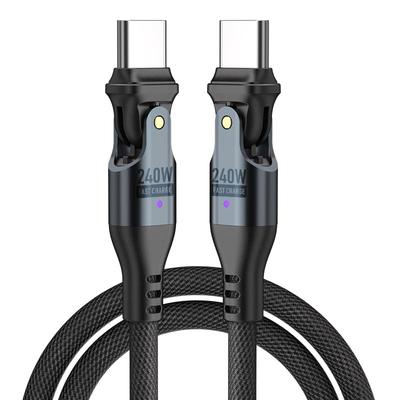 PD240W USB Type C a Rotabile 5A Ricarica Rapida Dati Compatibile con Android e Altri Dispositivi Cavo, USB-C USB-C, Ad Angolo Retto, 180° [1,8M + 1,8M],
