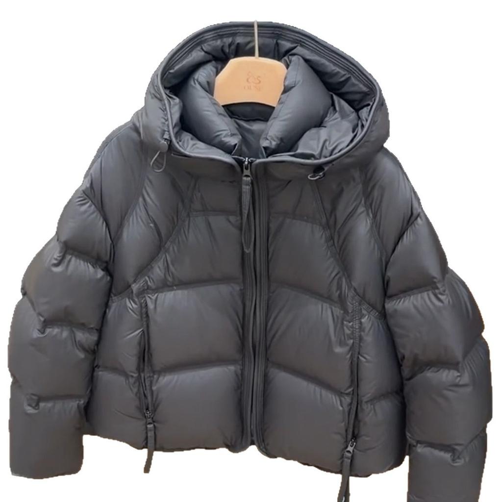 Puff Hooded White Duck Down Jacket Women's Winter New Small Short Warm High-end Coat