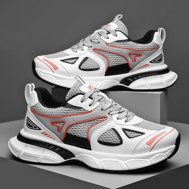 Large Size Men's Shoes Breathable and Versatile Platform Dad Shoes Men's New Mesh Sports Casual Running Shoes