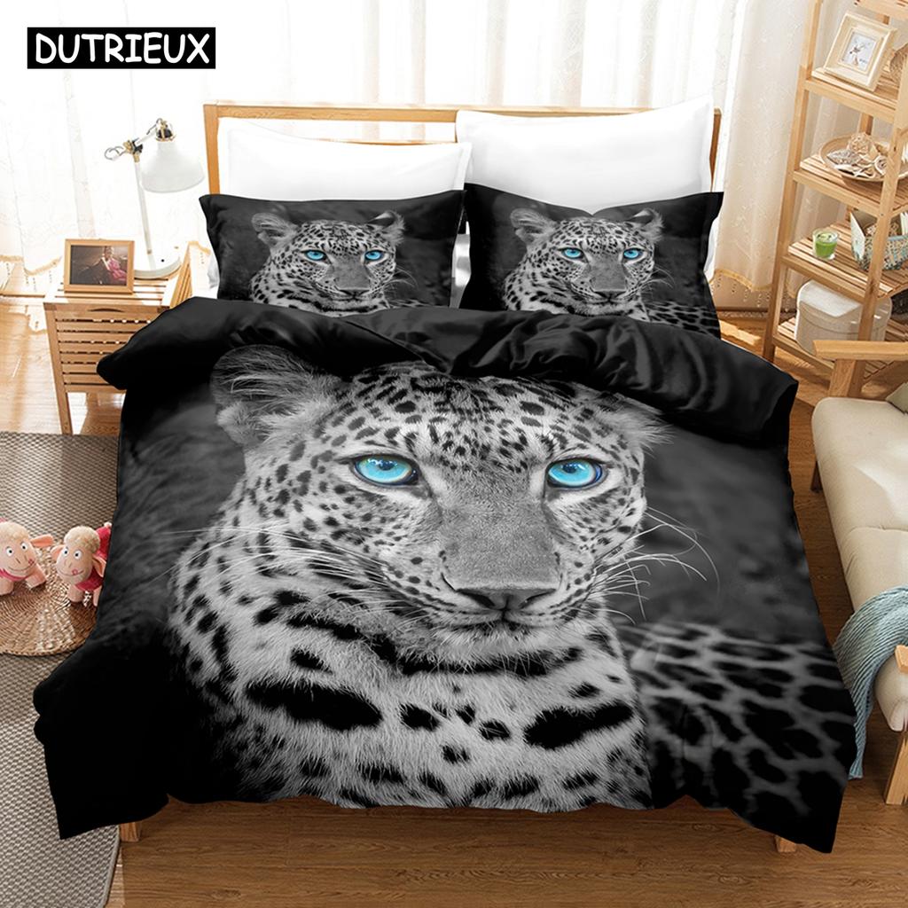 Set Biancheria da Letto 3D Il Leopardo Set Copripiumino Con Federe Letto Singolo Matrimoniale Queen King Biancheria da Letto