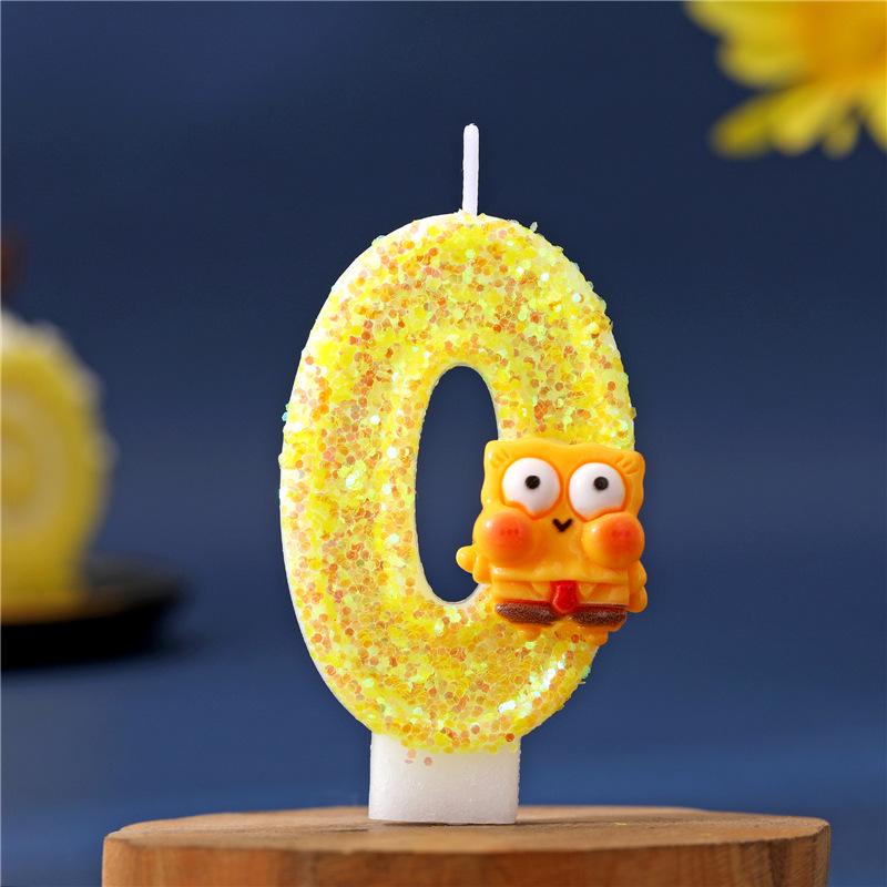 SpongeBob Digital First Birthday Glitter Candle