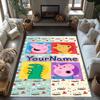 Peppa Pig Customized Name Floor Mat Perfect for Entryway Dining Room Foyer Bedrooms Anti-slip Rug Anime Office Decor