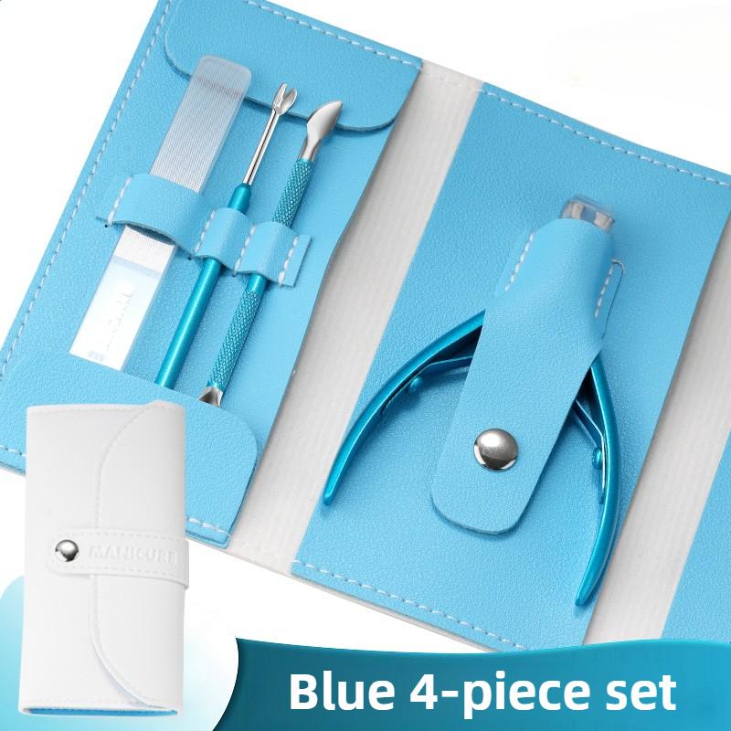 4 PCS Manicure Set Tool Cuticle Skin Scissors Steel Push Dead Leather Fork Nail Clipper Cleaning Nails Remover Pusher Pedicure