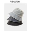 Retro Denim Bucket Hat Men's Summer Old Washbasin Hat Sun Hat Big Head Circumference Literary Hat Women
