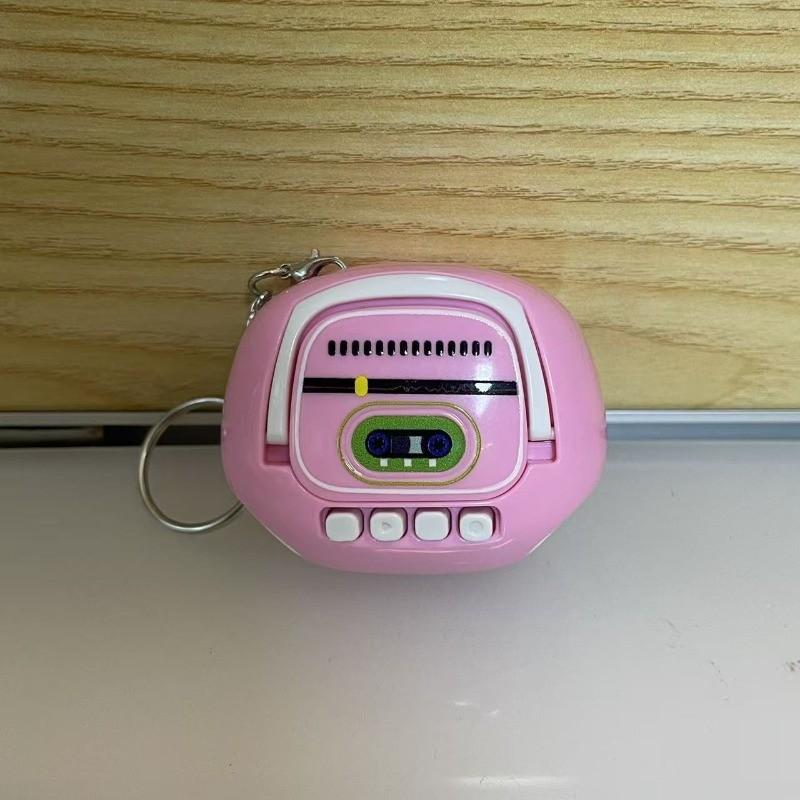 Vintage Cassette Recorder Design Keychain Soundable Hanging Ornament Fun Backpack Charm Gift for Children Students Party Favors and Classroom Rewards