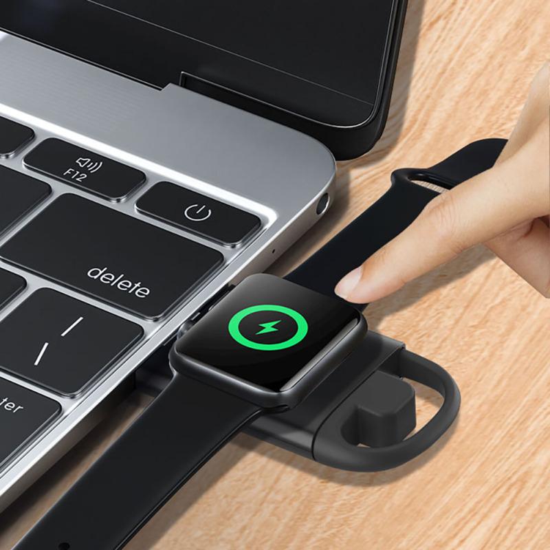 Carregador Sem Fio Portátil Relógio Sucção Magnética Automática Usb Carregador Rápido Base Docking Compatível