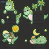 Glow-in-the-dark Dinosaur, Sun, And Moon Light Switch Stickers For Bedroom And Living Room Decorative Walls.
