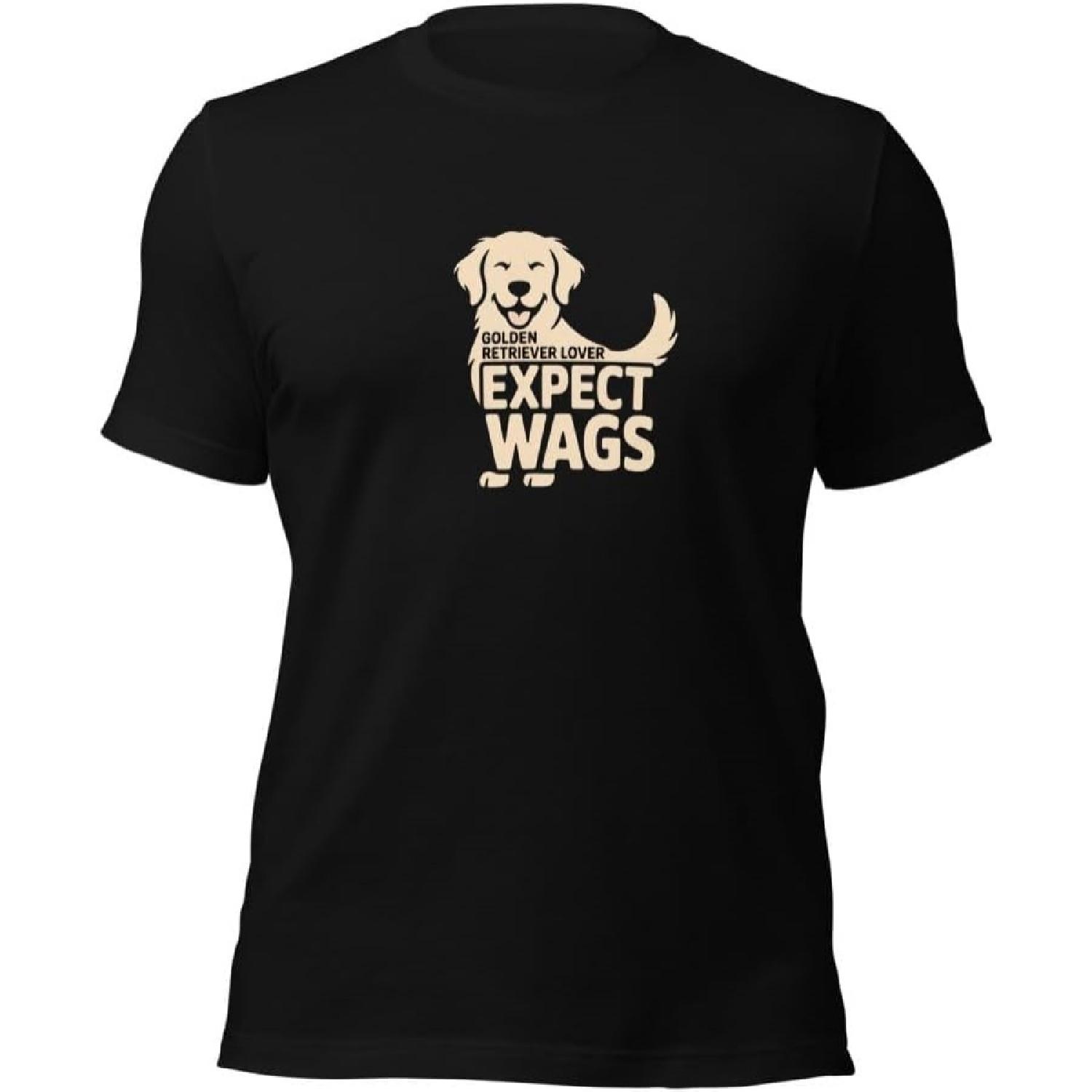 Golden Retriever Lover Shirt_ Expect Wags Tee, Dog Mom Gift, Happy Pup Apparel, Casual Pet Owner Top S