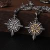 European and American Men's Viking Compass Rune Titanium Steel Pendant Fashion Domineering Stainless Steel Pendant Necklace Jewelry Accessories