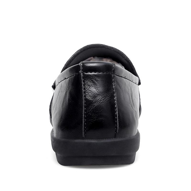 Men's British Fashion Business Casual Leather Shoes Comfortable Soft Soles Lazy Person's Driving Shoes Male Breathable Loafers