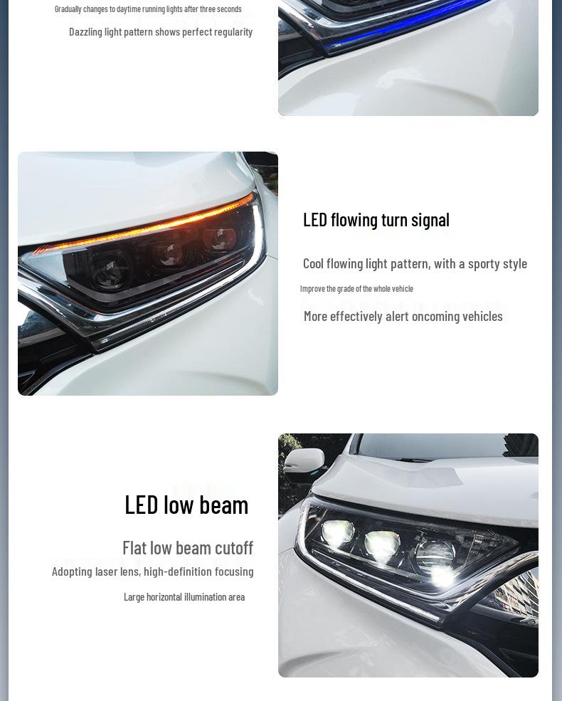 LED Daytime Running Lights & Laser Headlight Assembly for 17-22 Honda CR-V