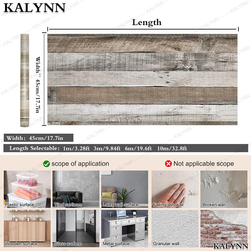 Wood Contact Paper Peel and Stick Wallpaper Self Adhesive Removable Vintage Faux Wood Wall Paper Plank Shelf Home Decoration