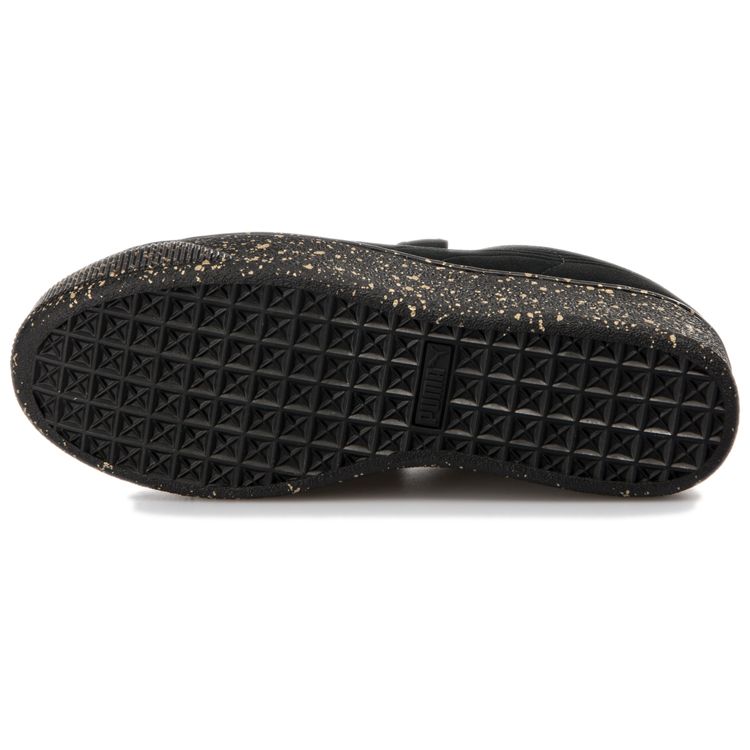 Puma Vikky Platform Ribbon Retro Casual Sneakers Women Sneakers Black Gold 366815-01