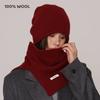 2pcs/set Knitted Ring Scarf Women 100% Wool Hat Winter Warm Scarves Solid Cap Design Soft Cashmere Pashmina Collar Neckerscarf