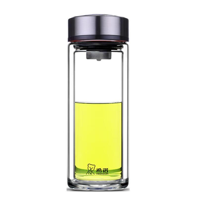 Heenoor Double-Walled Borosilicate Glass Tea Bottle