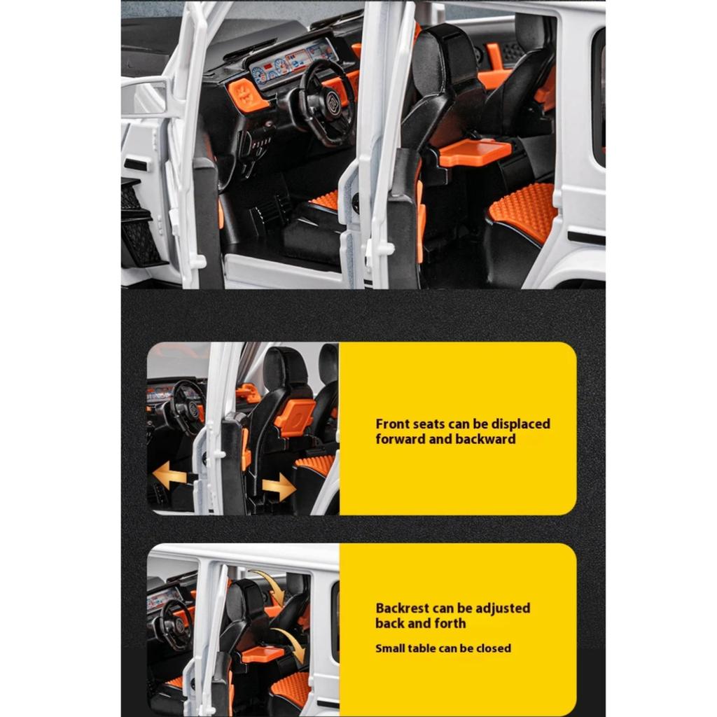 1/22 Scale Metal Diecast Brabus G800 Toy Cars Models Rubber Tires SUV Vehicles Toys 6 Doors Opened Off-road Collection Model Boys Gifts