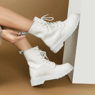 Damenschuhe 2024 Mode Schnürstiefel für Damen Winter Runde Zehenpartie Warm Einfarbig Kurzer Schaft Niedrig Absatzstiefel Zapatos De Mujer