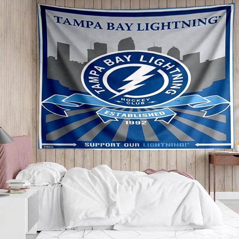 1PC Tampa Lightning Logo Tapestry Accessories Playroom Tapestry, for Bedroom,Livingroom, dormitory Room Wall Decor Fan Birthday Gifts