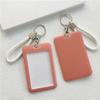 Keychain Student Card Holder Simplicity Solid Color Series Business Work Card for Women Child Student Photo Card Holder Case