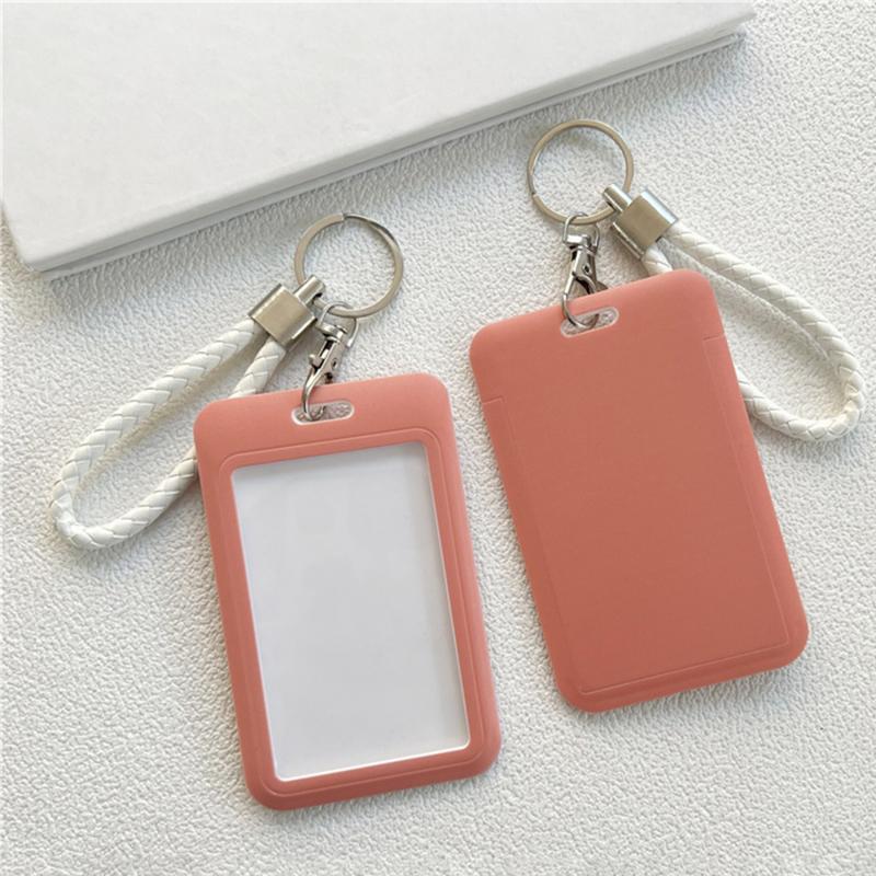 Keychain Student Card Holder Jednoduchost Jednobarevná série Vizitka pro ženy Pouzdro na dětské studentské foto karty