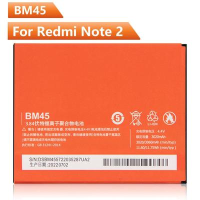 Vervangende Telefoon Batterij BM45 Voor Xiaomi Redmi Note 2 Redmi Note2 Redrice Note2 BM45 Batterij 3060 Mah
